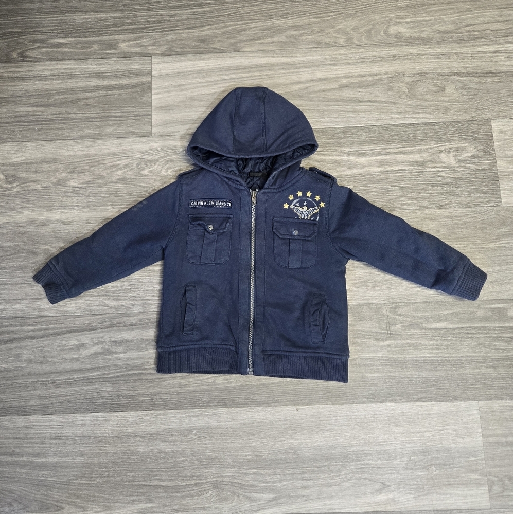 Army Calvin Klein Jeans Bomber Aviator Jacket Youth Kids Boy Size 4T